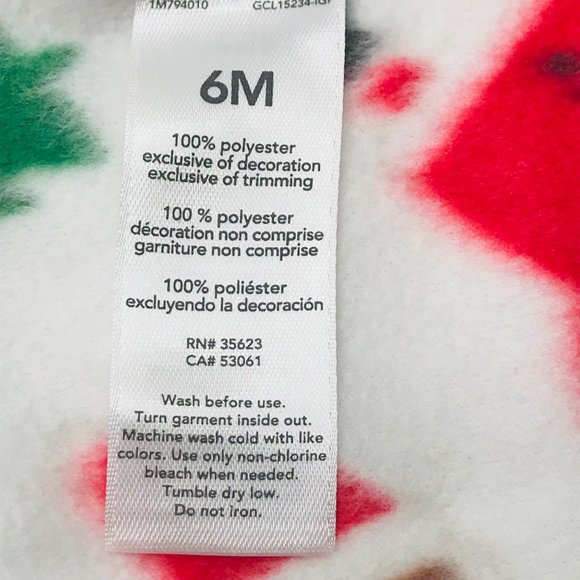 Just One You Made By Carter's Baby Size 6 Month Dark Santa Footed Pajama New - Picture 7 of 16